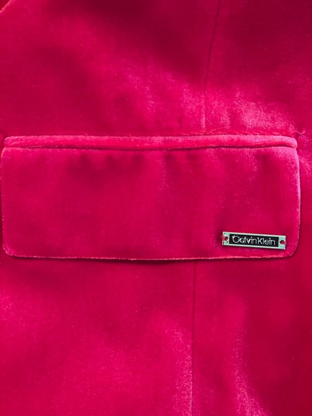 Calvin Klein Red Velvet Tuxedo Jacket Women's Size 10 NWT - Picture 6 of 8